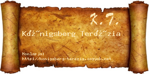 Königsberg Terézia névjegykártya